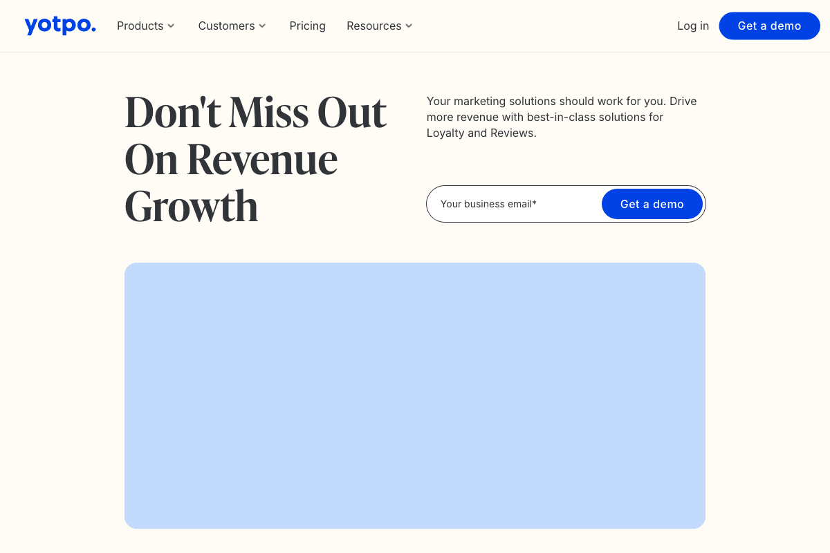 Yotpo homepage interface screenshot