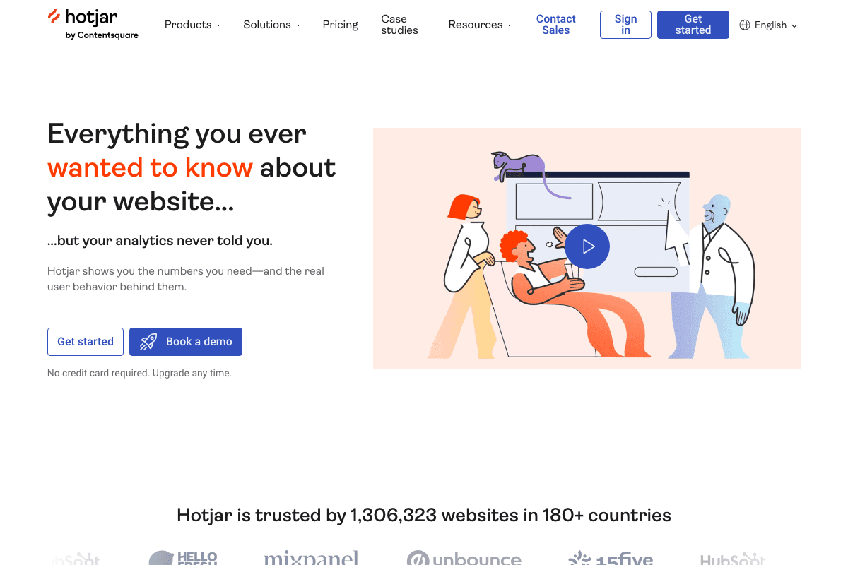 Hotjar homepage interface screenshot