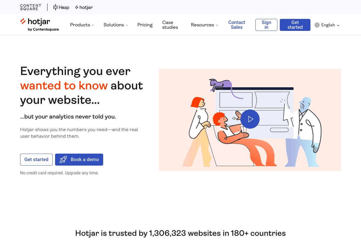 Hotjar homepage interface screenshot