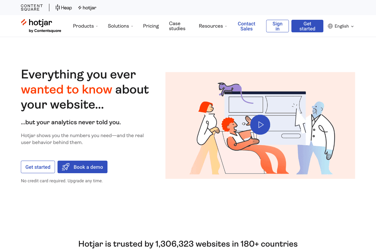 Hotjar homepage interface screenshot