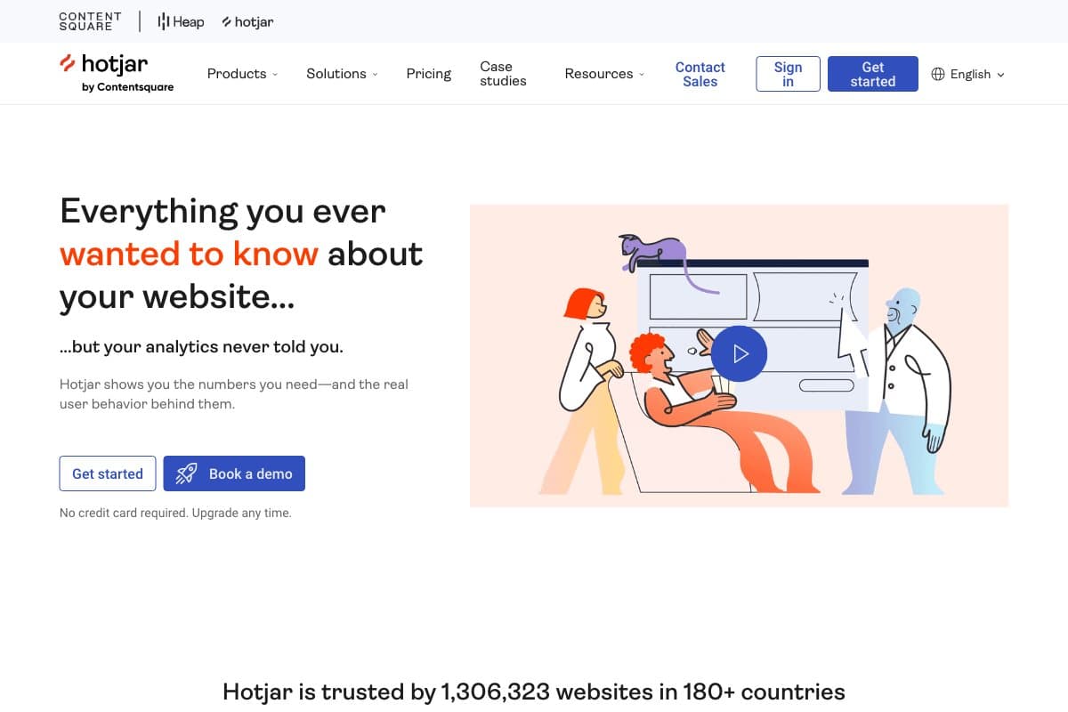 Hotjar homepage interface screenshot