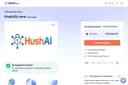Hush AI homepage interface and features - marketing tool review