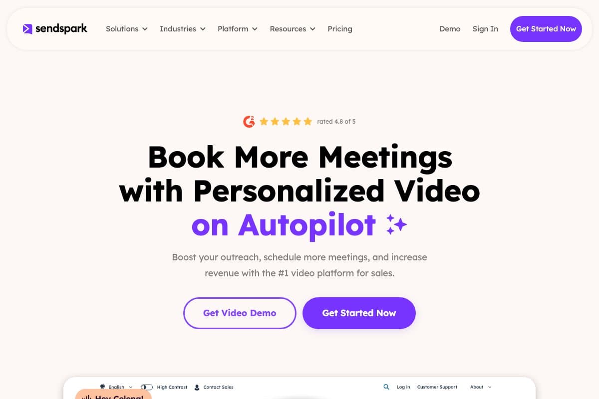 Sendspark screenshot