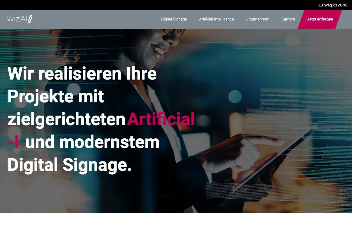 WizAI homepage interface - marketing tool review