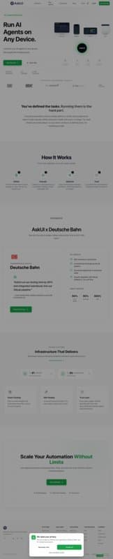 AskUI homepage interface - marketing tool review