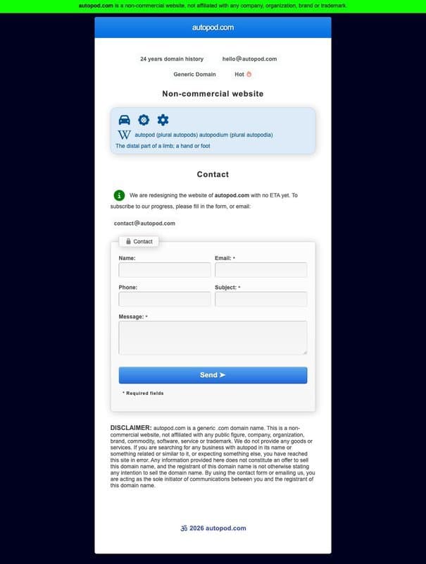 AutoPod homepage interface - marketing tool review