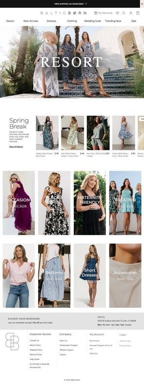 Baltic Born homepage interface - marketing tool review