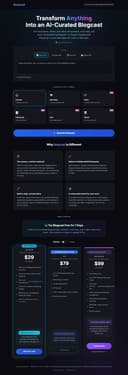 Blogcast™ homepage interface - marketing tool review