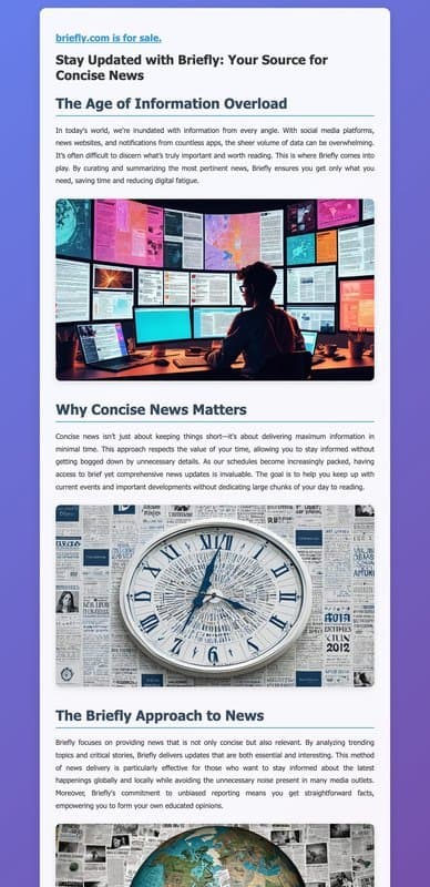 Briefly homepage interface - marketing tool review
