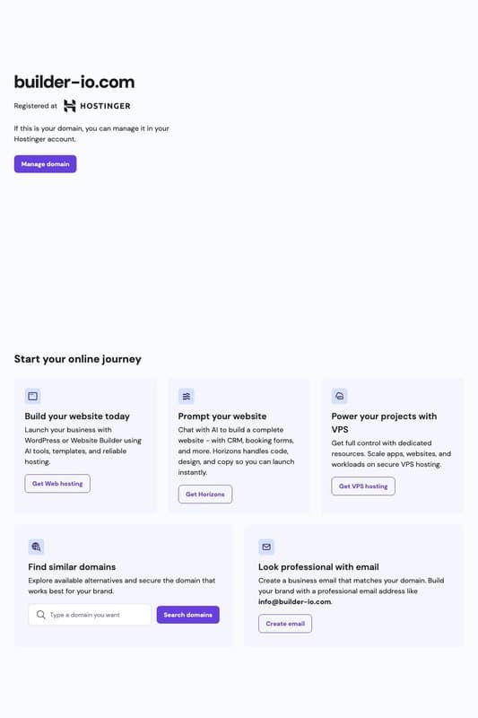 Builder.io homepage interface - marketing tool review