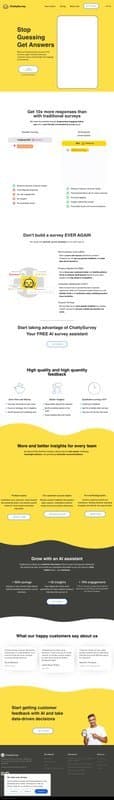ChattySurvey homepage interface - marketing tool review