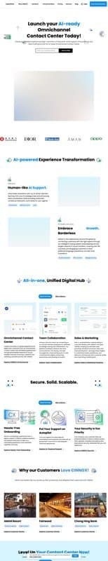 CINNOX homepage interface - marketing tool review