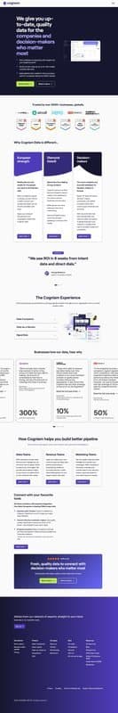 Cognism homepage interface - marketing tool review