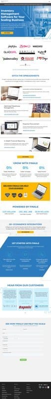 Finale Inventory homepage interface - marketing tool review
