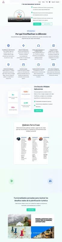 FreePlanTour homepage interface - marketing tool review