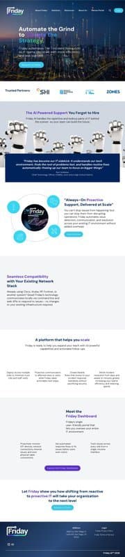 Friday Ai homepage interface - marketing tool review