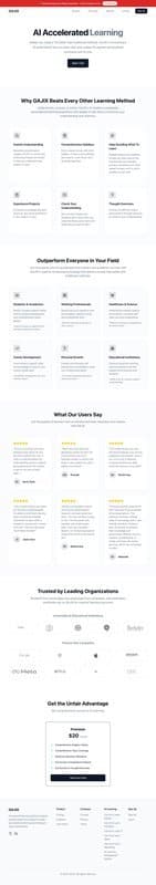 GAJIX homepage interface - marketing tool review