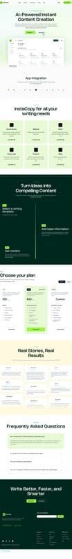 InstaCopy homepage interface - marketing tool review