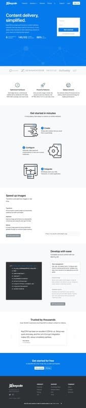 Keycdn homepage interface - marketing tool review