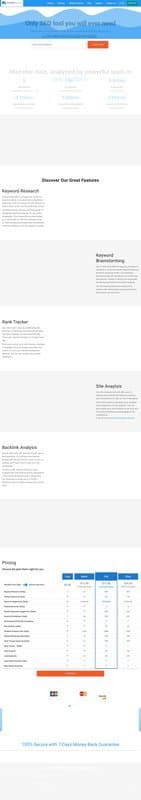 Keyword Revealer homepage interface - marketing tool review