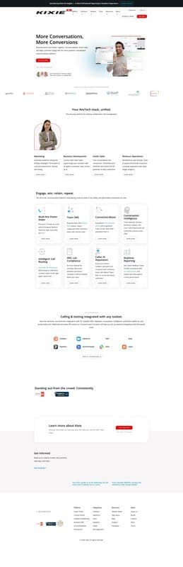 Kixie homepage interface - marketing tool review