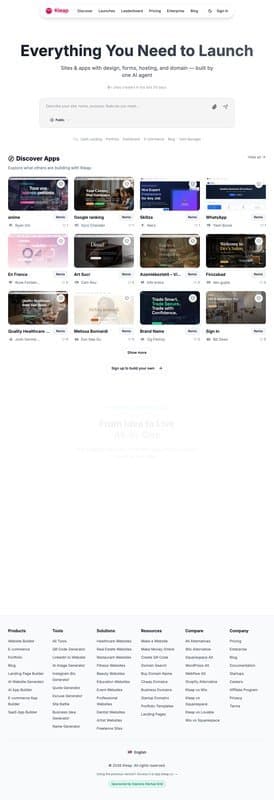 Kleap homepage interface - marketing tool review