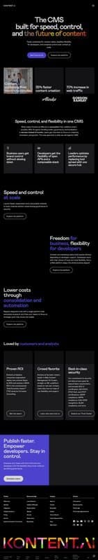 Kontent.ai homepage interface - marketing tool review