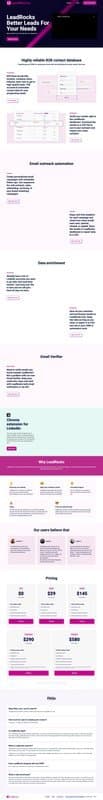 LeadRocks homepage interface - marketing tool review