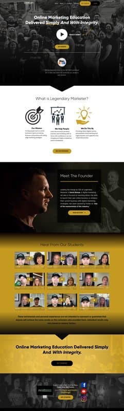 Legendary Marketer homepage interface - marketing tool review