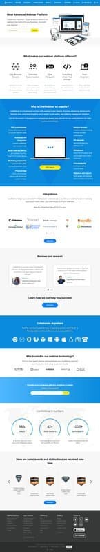 Livewebinar homepage interface - marketing tool review