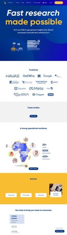 Looka homepage interface - marketing tool review