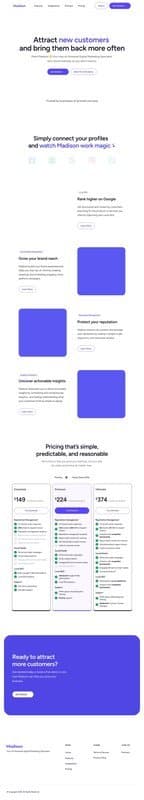 Madison AI homepage interface - marketing tool review