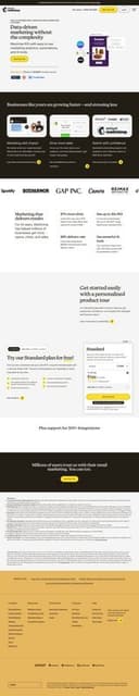 Mailchimp homepage interface - marketing tool review