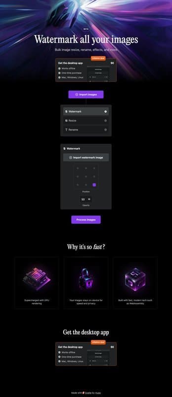 MarkMyIMages homepage interface - marketing tool review