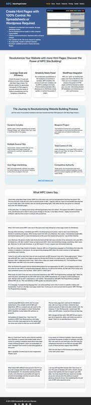 Mass Page Creator homepage interface - marketing tool review