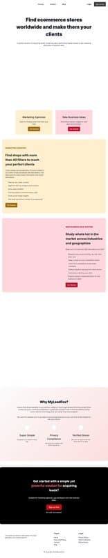 My Lead Fox homepage interface - marketing tool review