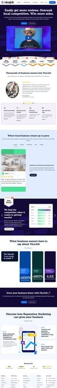 NiceJob homepage interface - marketing tool review
