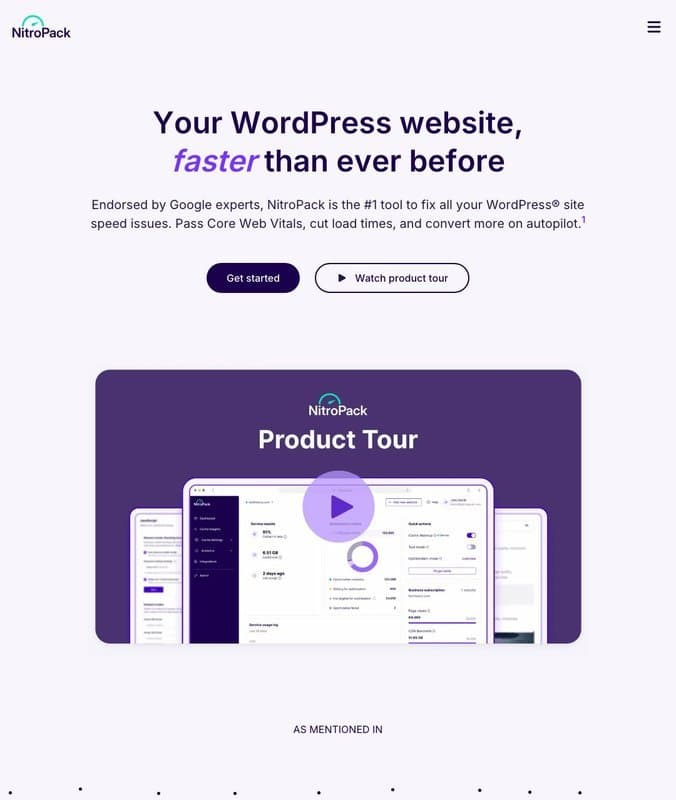 Nitropack homepage interface - marketing tool review