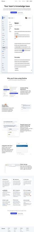 Outline homepage interface - marketing tool review