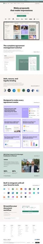 PandaDoc homepage interface - marketing tool review