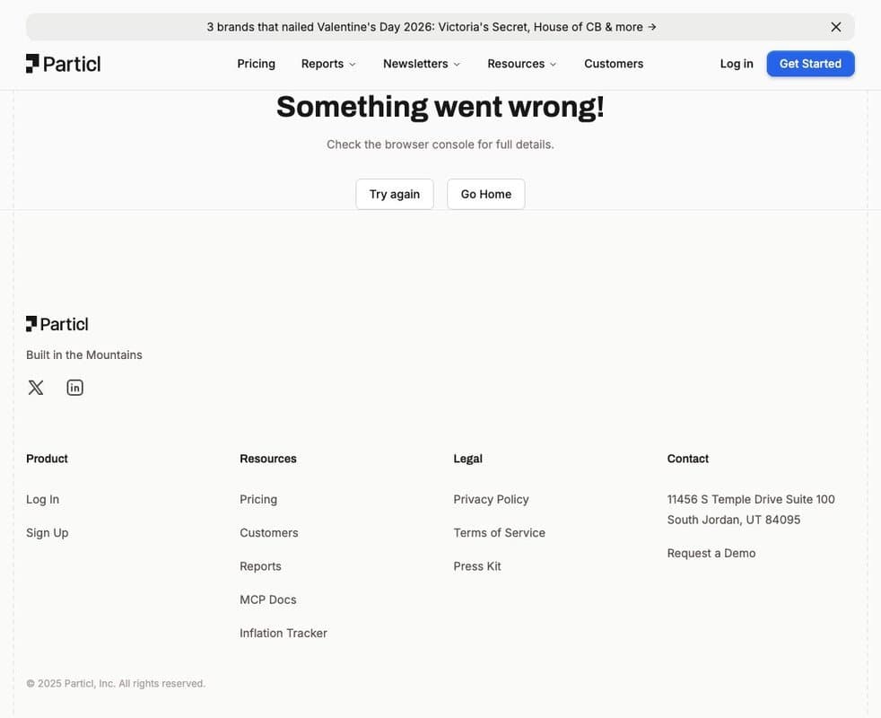 Particl homepage interface - marketing tool review
