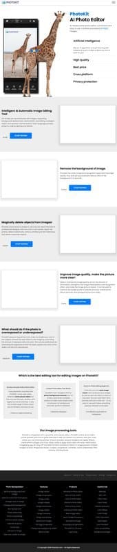 Photokit homepage interface - marketing tool review