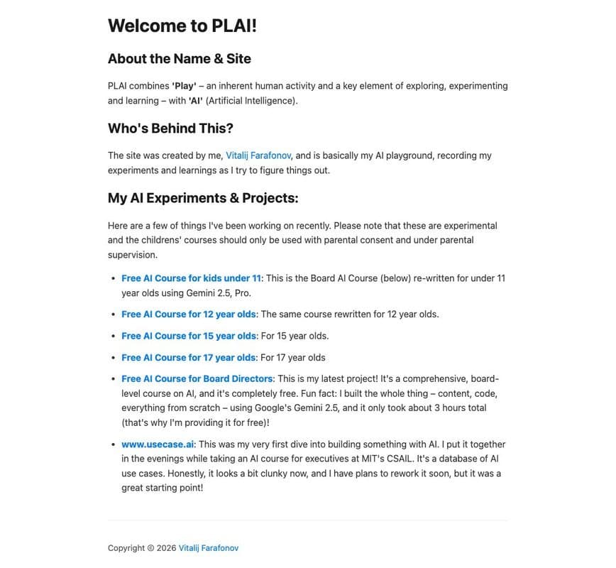 Plai homepage interface - marketing tool review