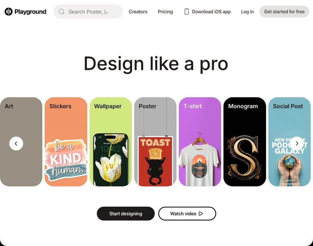 Playground AI homepage interface - marketing tool review
