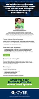Power Lead System homepage interface - marketing tool review