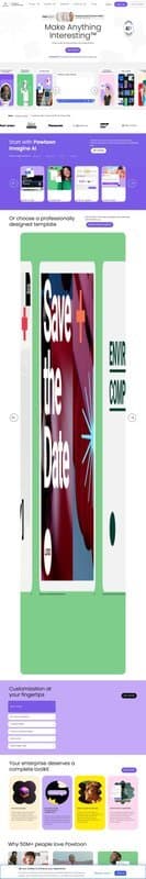 Powtoon homepage interface - marketing tool review