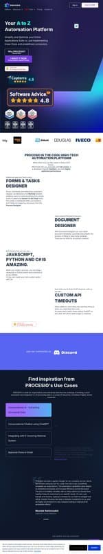 PROCESIO homepage interface - marketing tool review