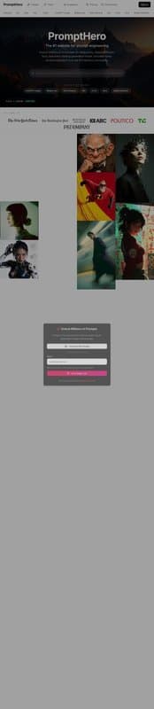 PromptHero homepage interface - marketing tool review