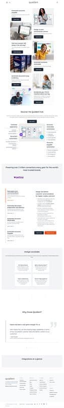 Quadient homepage interface - marketing tool review