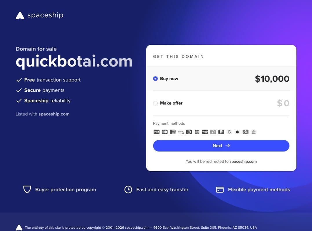 Quickbot Ai homepage interface - marketing tool review